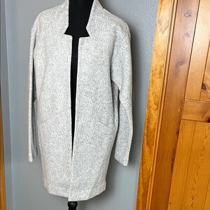 Express Light Gray Felt Open Jacket Heather Gray